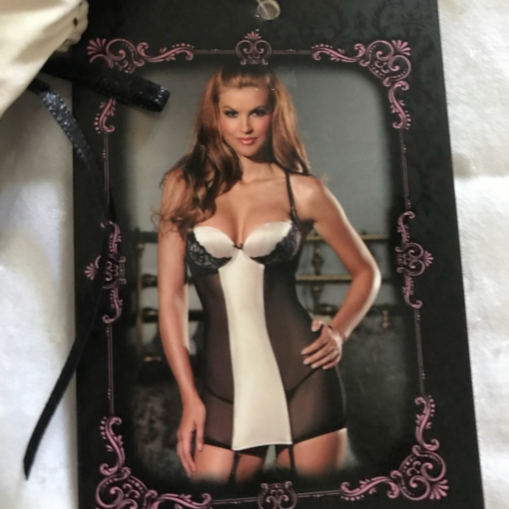 Lingerie with garter attachment.